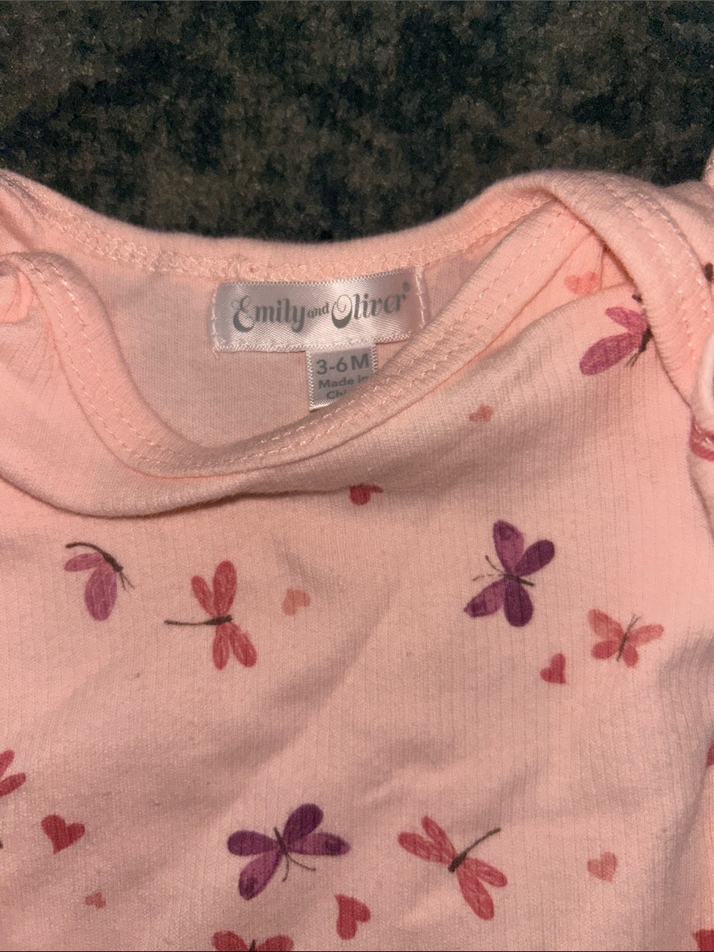 Pink Dragonfly & Heart Ribbed Kids Matching Set - Picture 2 of 3
